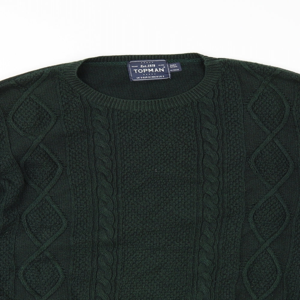 Topman Mens Green   Pullover Jumper Size S