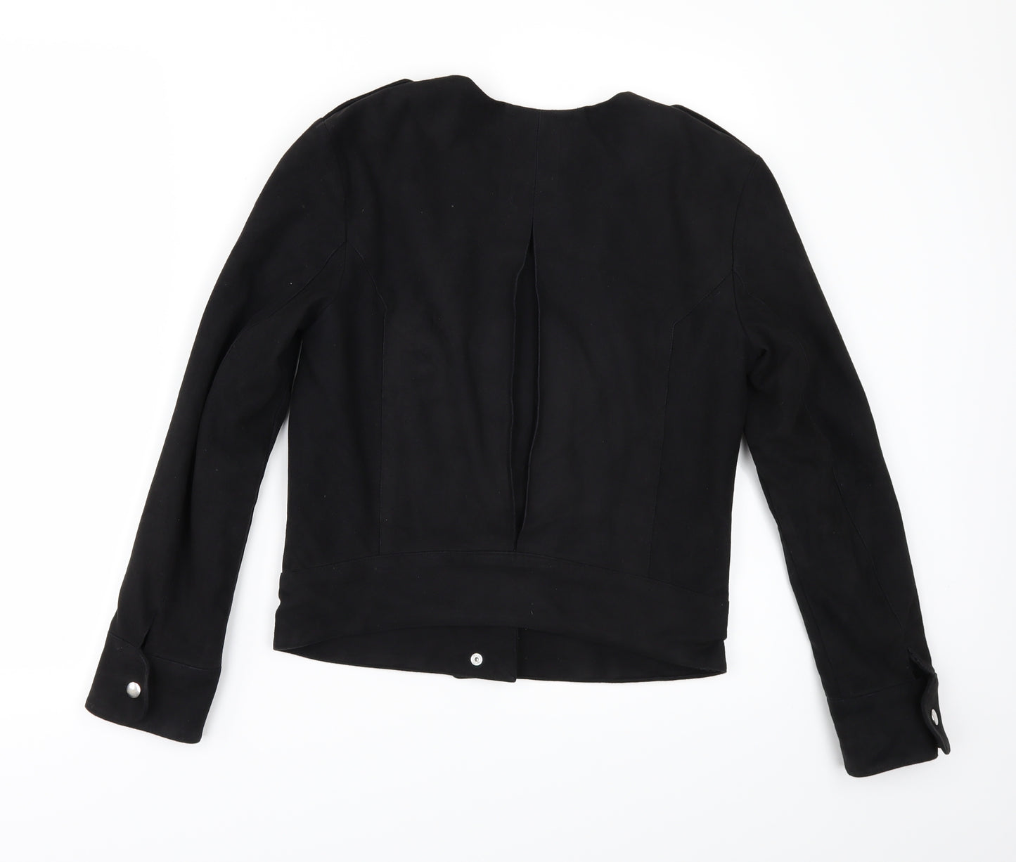 H&M Womens Black   Jacket  Size 6  - Suede Effect