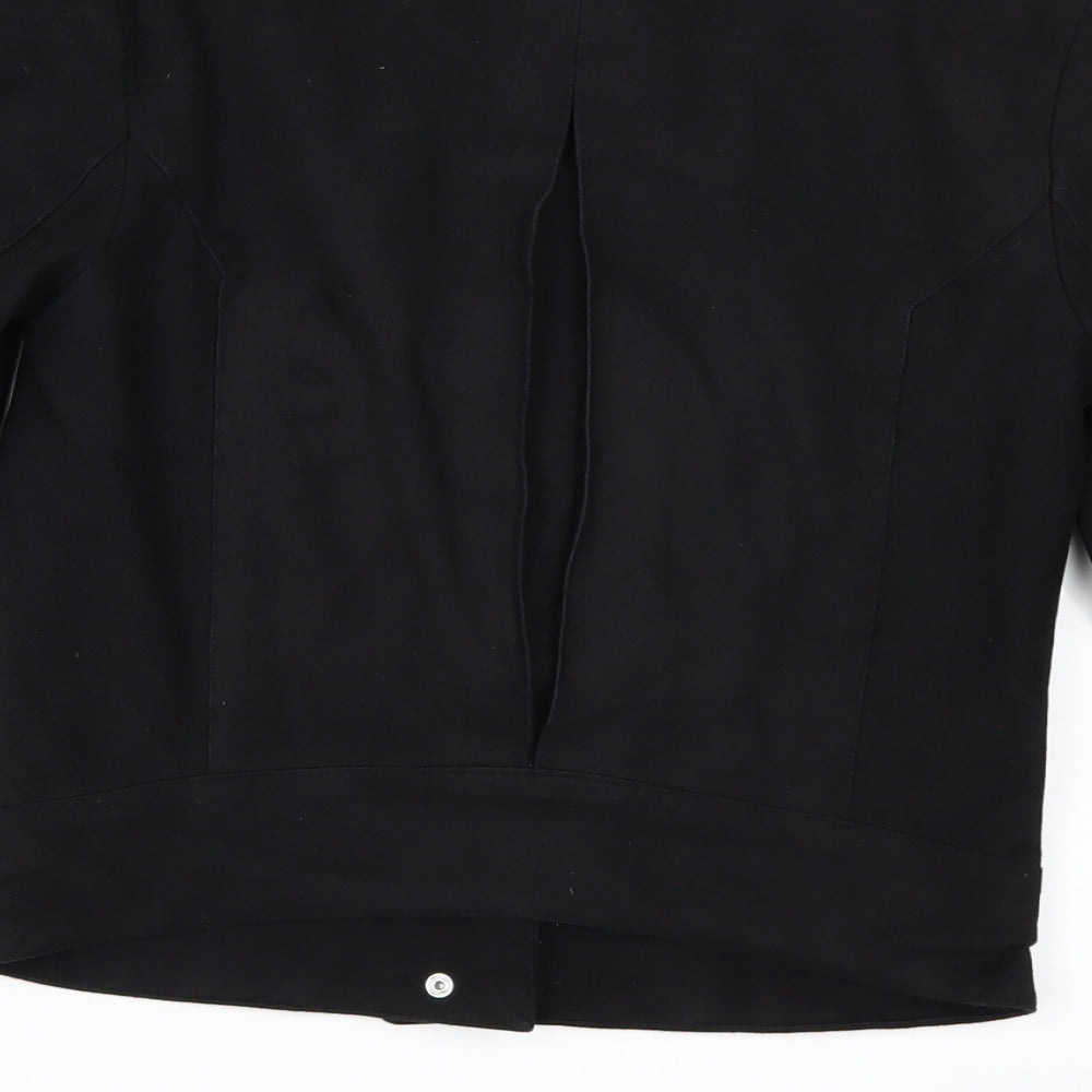 H&M Womens Black   Jacket  Size 6  - Suede Effect