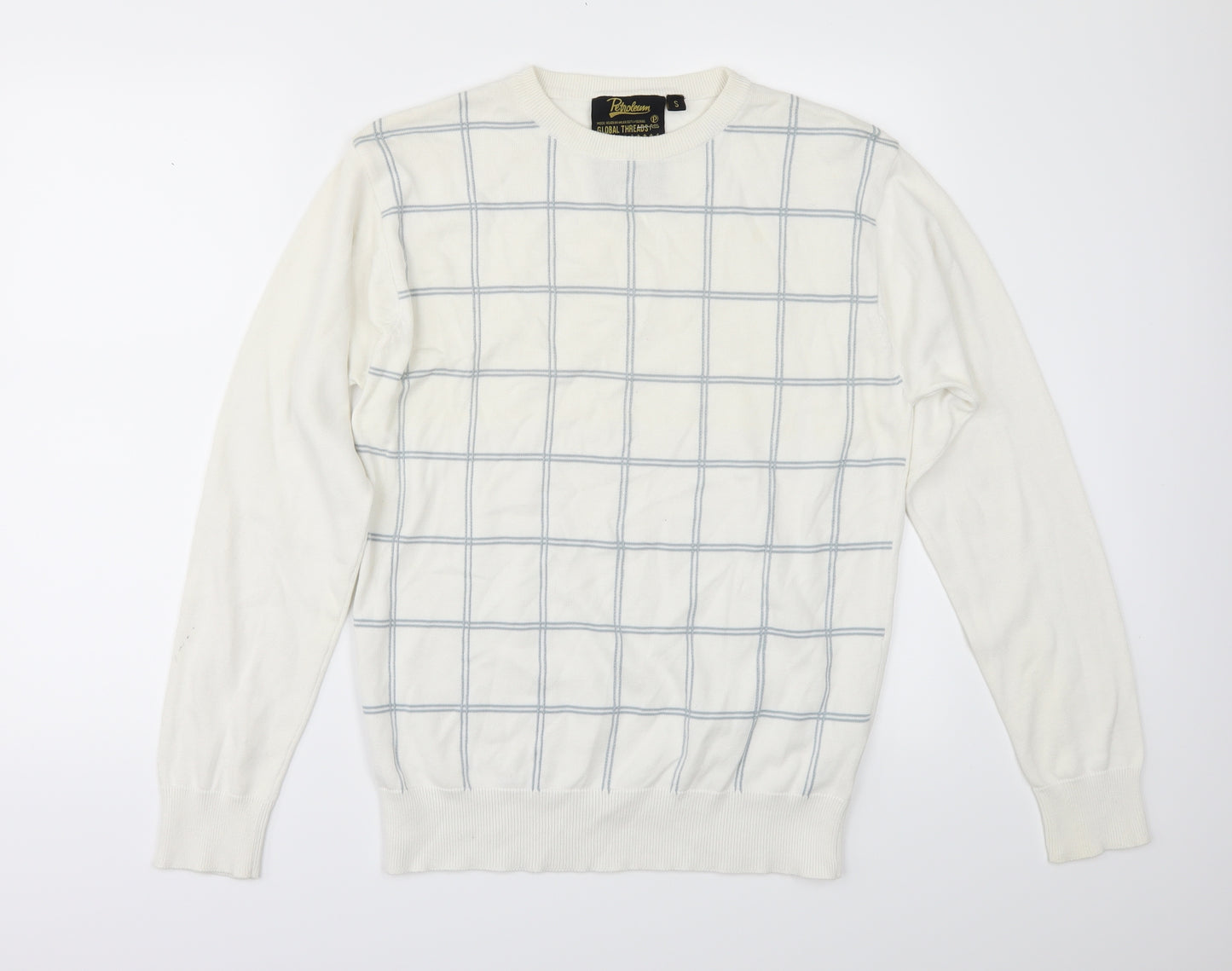 Petroleum Mens Silver   Pullover Jumper