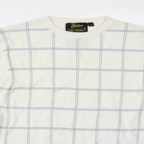 Petroleum Mens Silver   Pullover Jumper
