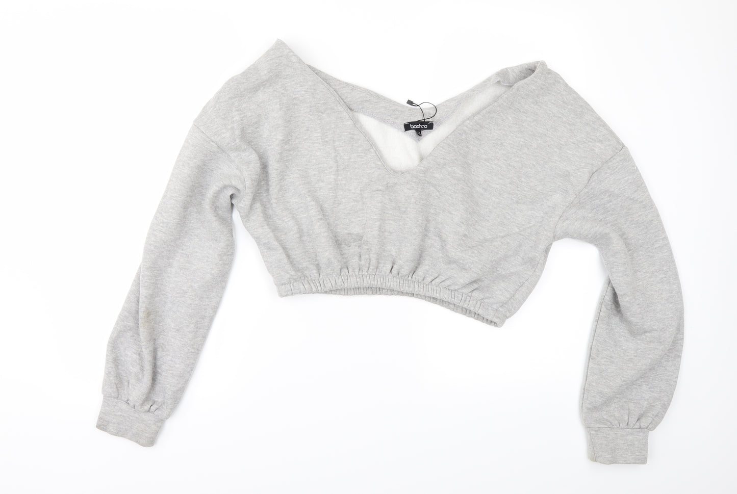 Boohoo Womens Grey   Pullover Sweatshirt Size M  - cropped hoodie