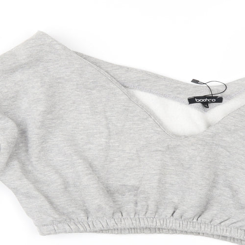 Boohoo Womens Grey   Pullover Sweatshirt Size M  - cropped hoodie