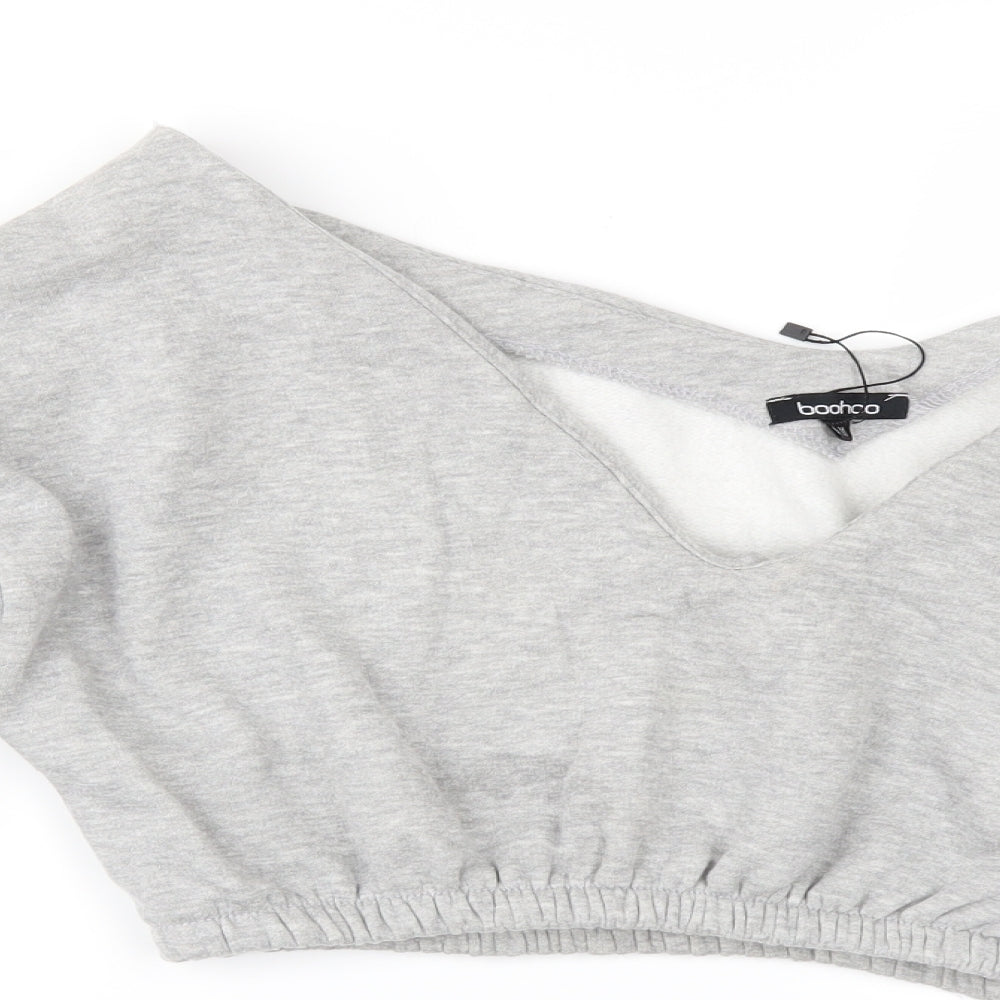 Boohoo Womens Grey   Pullover Sweatshirt Size M  - cropped hoodie