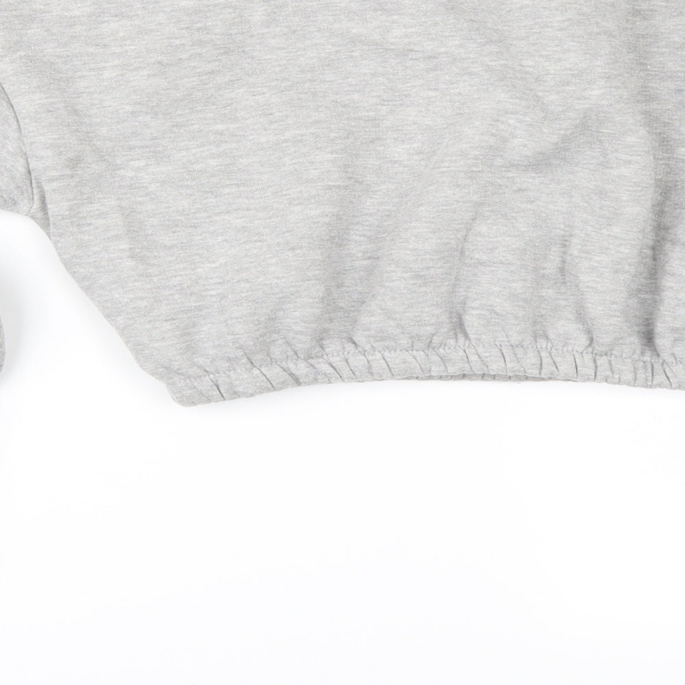 Boohoo Womens Grey   Pullover Sweatshirt Size M  - cropped hoodie