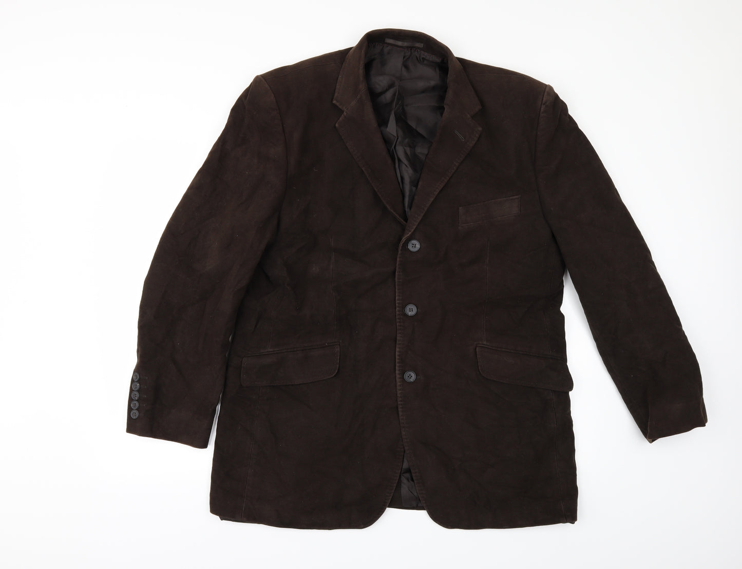TU Mens Brown   3 Piece Suit Size 44  - Suede Effect