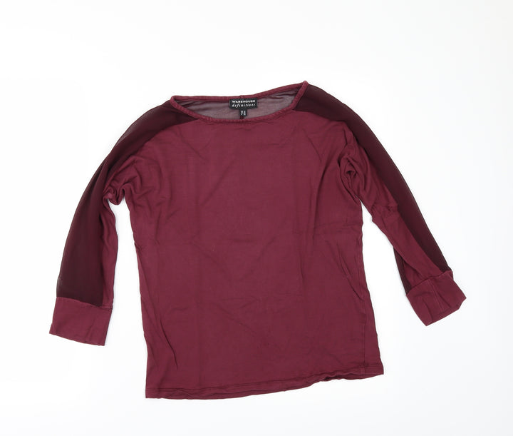 Warehouse Womens Red Basic Polo Size 12