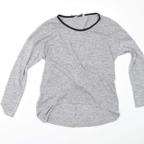 Miss Selfridge Womens Grey   Basic Polo Size 10  - BACK SPLIT
