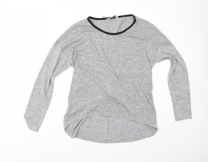 Miss Selfridge Womens Grey   Basic Polo Size 10  - BACK SPLIT