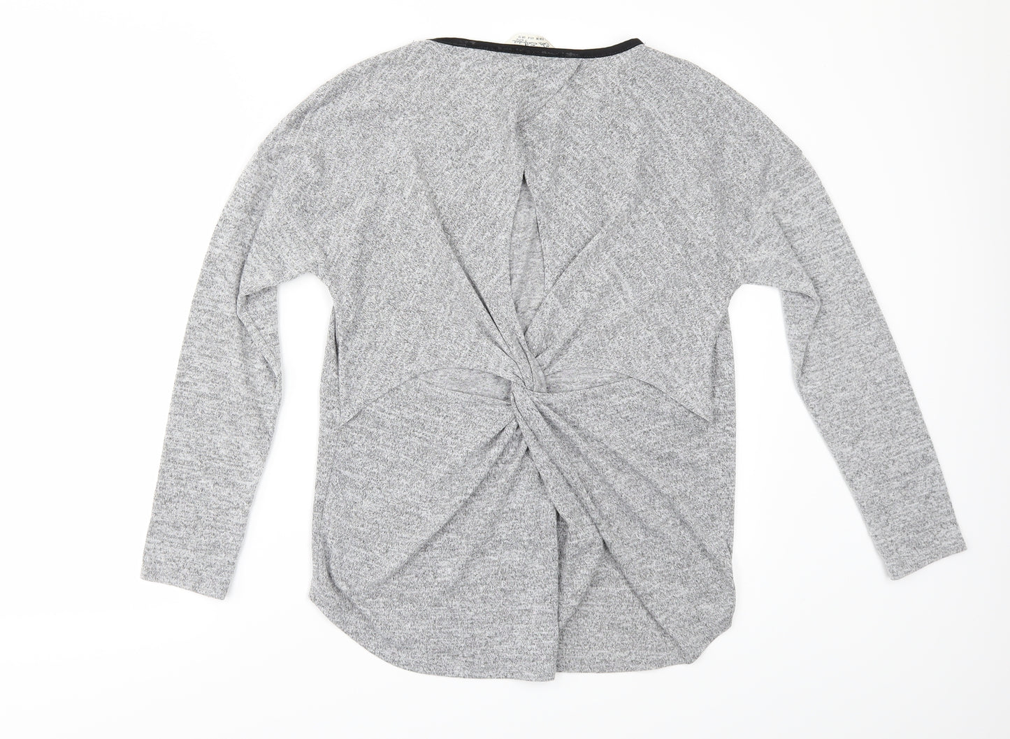Miss Selfridge Womens Grey   Basic Polo Size 10  - BACK SPLIT