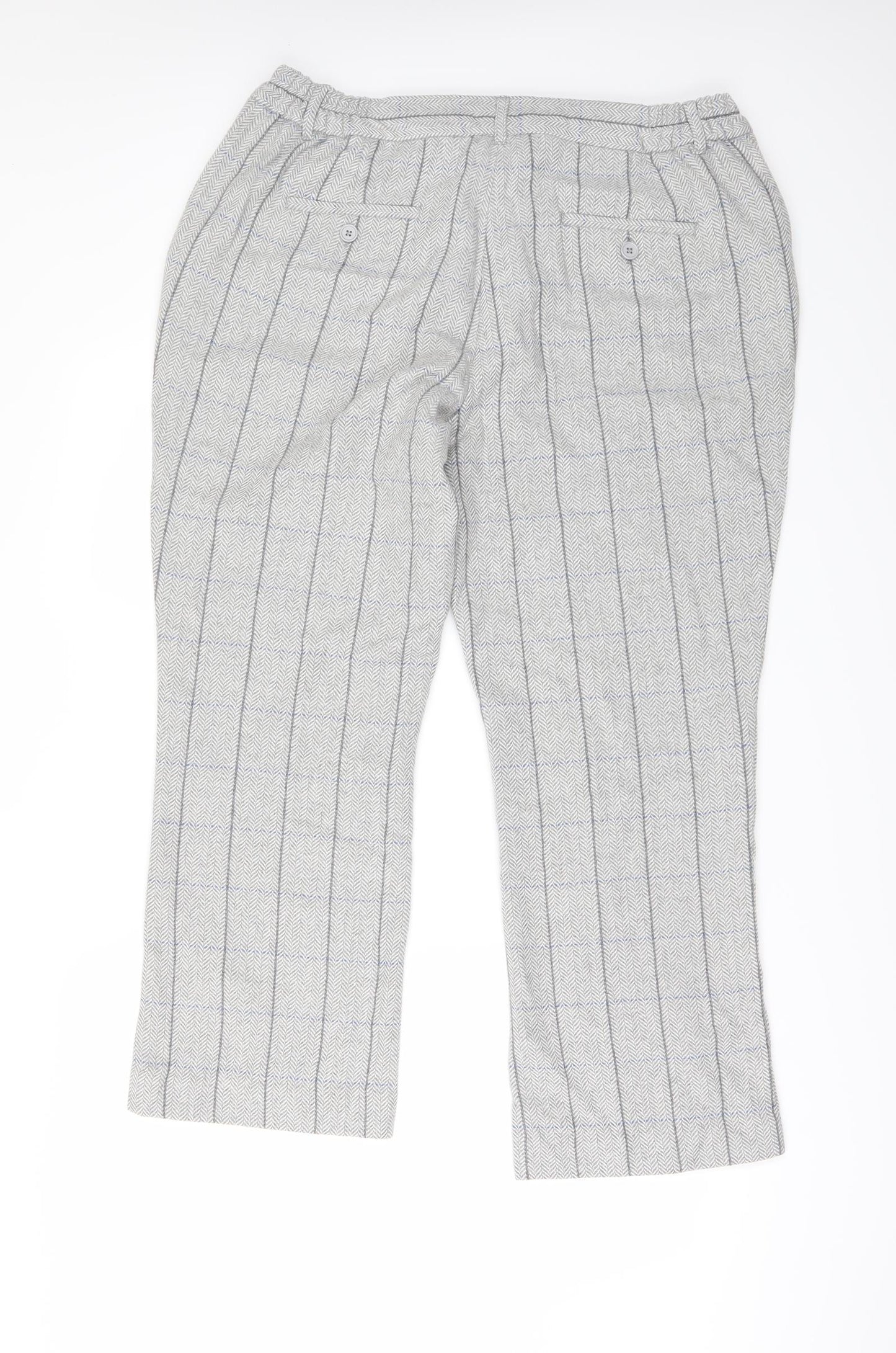 Cotton Traders Womens Grey Check  Trousers  Size 16 L27 in