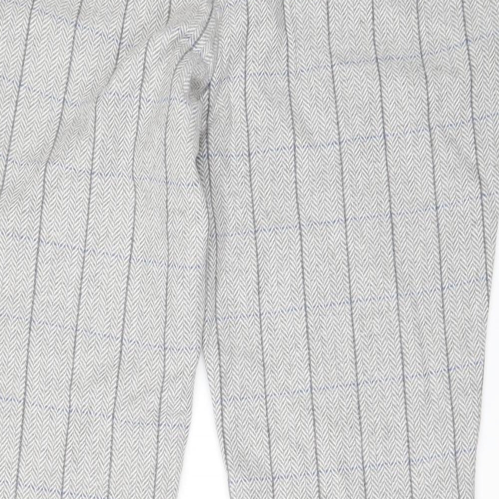 Cotton Traders Womens Grey Check  Trousers  Size 16 L27 in