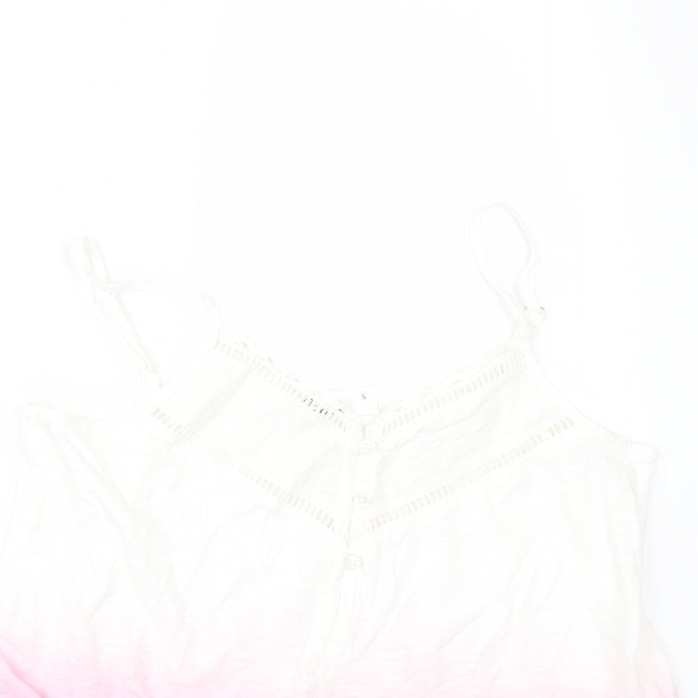 Loststock Womens Pink   Camisole T-Shirt Size S  - Tie Front