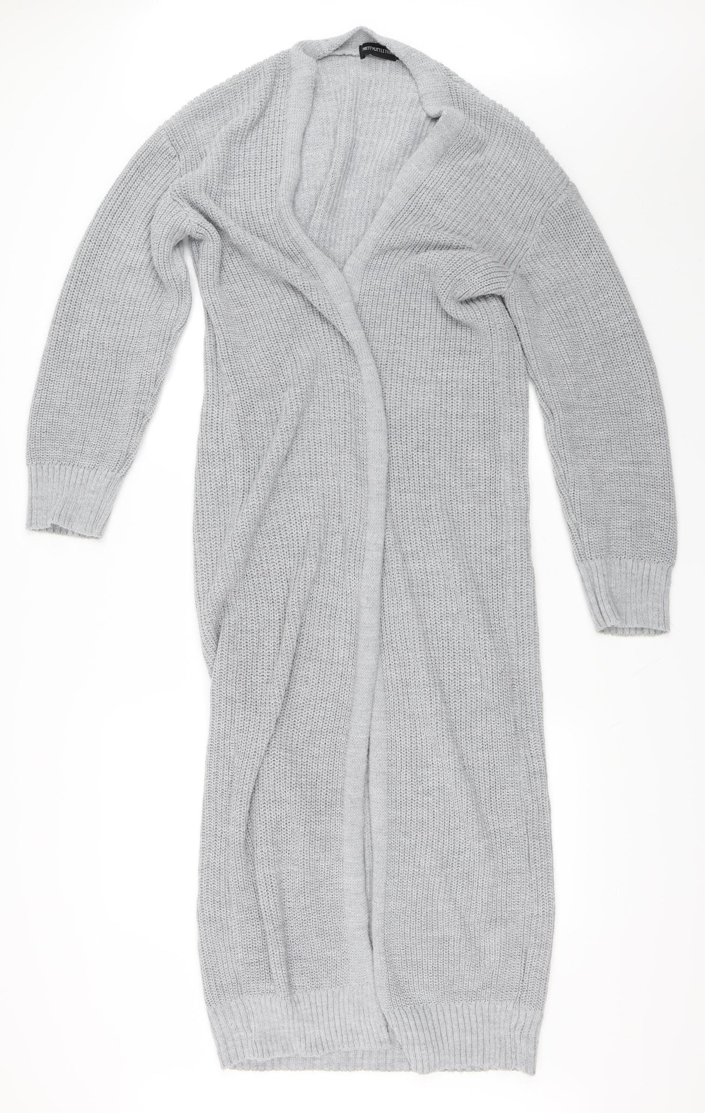 PRETTYLITTLETHING Womens Grey   Cardigan Jumper Size M