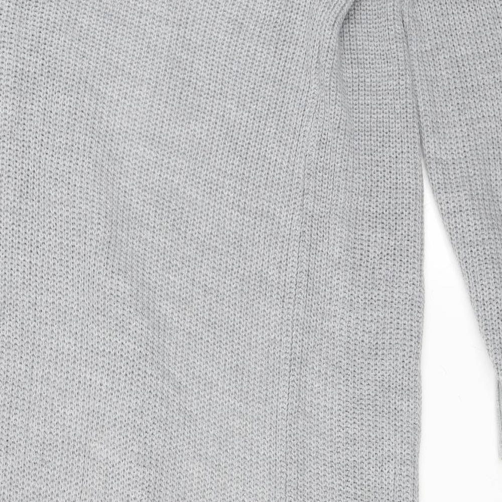 PRETTYLITTLETHING Womens Grey   Cardigan Jumper Size M