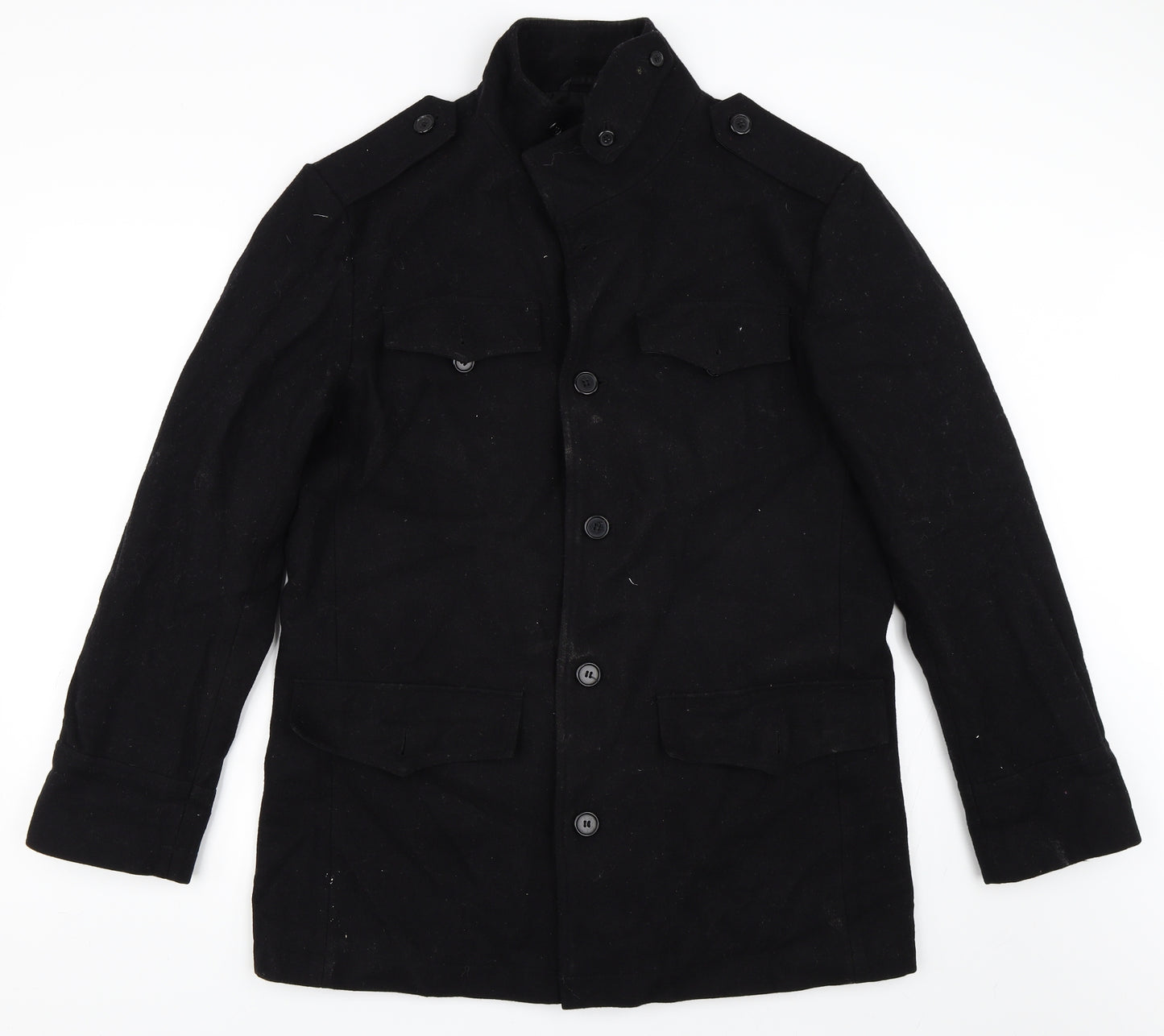 Burton Mens Black   Military Jacket Coat Size L