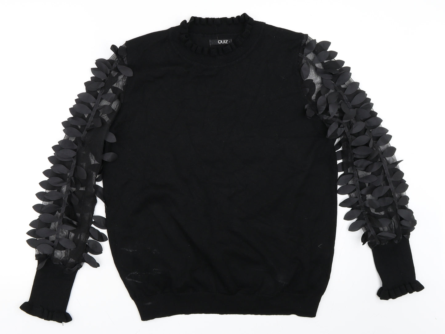 Quiz Womens Black   Pullover Jumper Size L  - Mesh sleeves