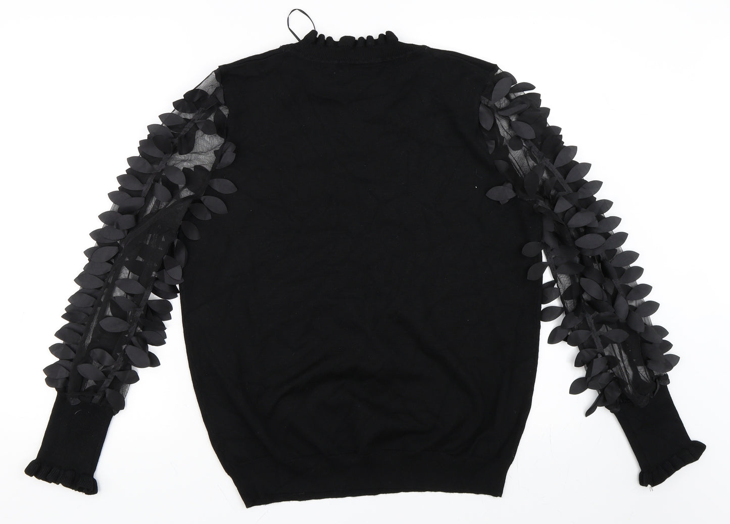 Quiz Womens Black   Pullover Jumper Size L  - Mesh sleeves