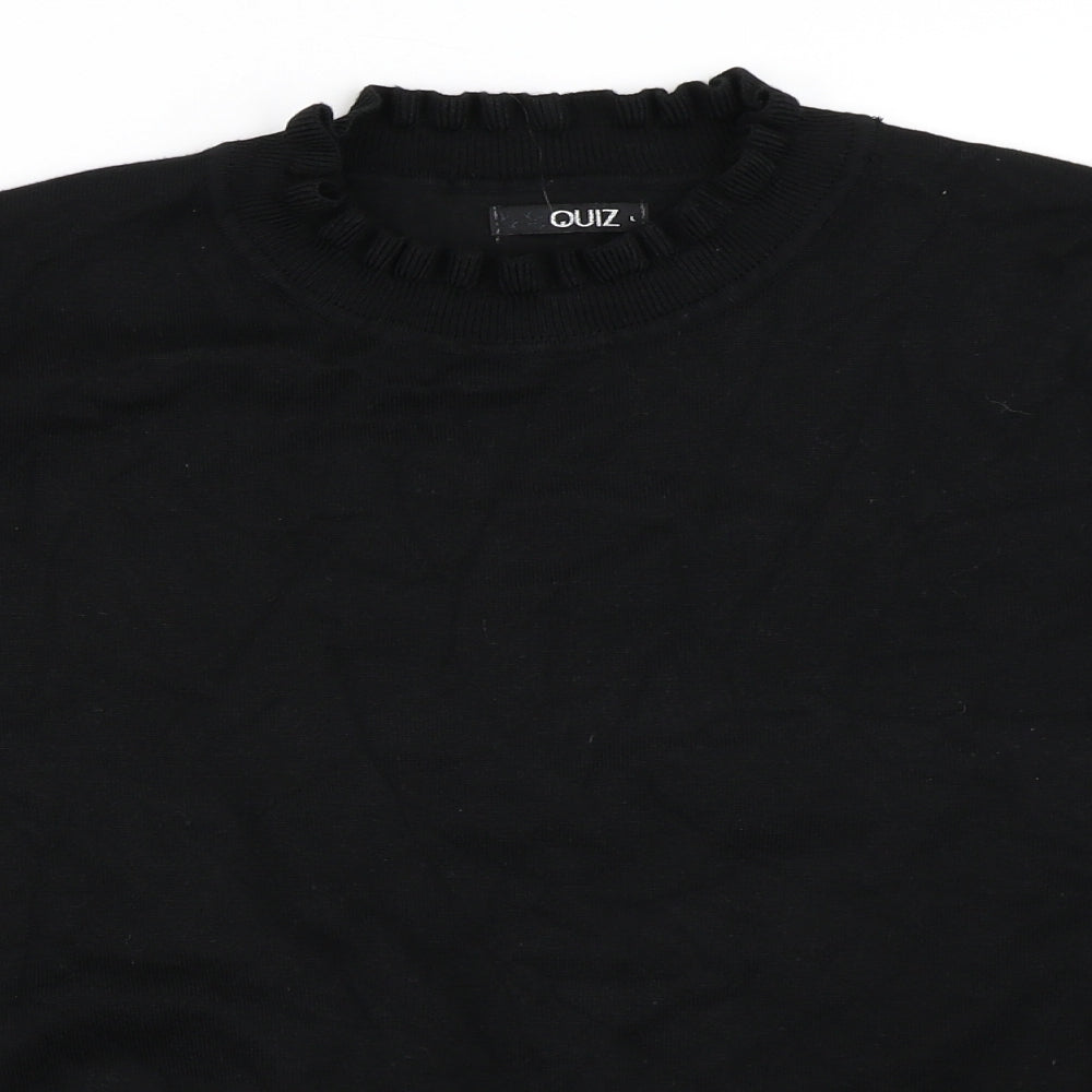 Quiz Womens Black   Pullover Jumper Size L  - Mesh sleeves