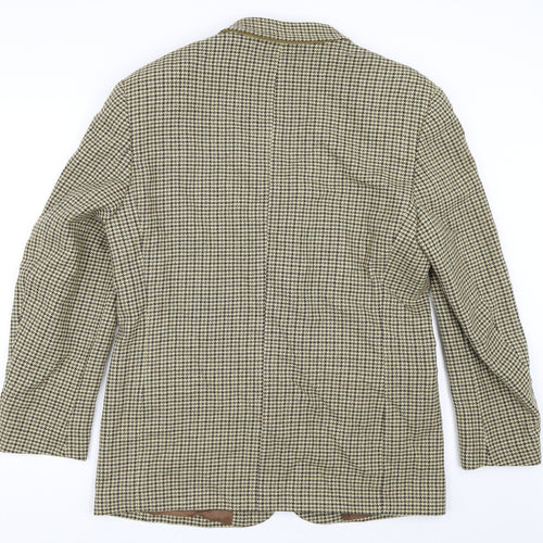 N&B Classic Collection Mens Beige Houndstooth  Jacket Blazer Size 40