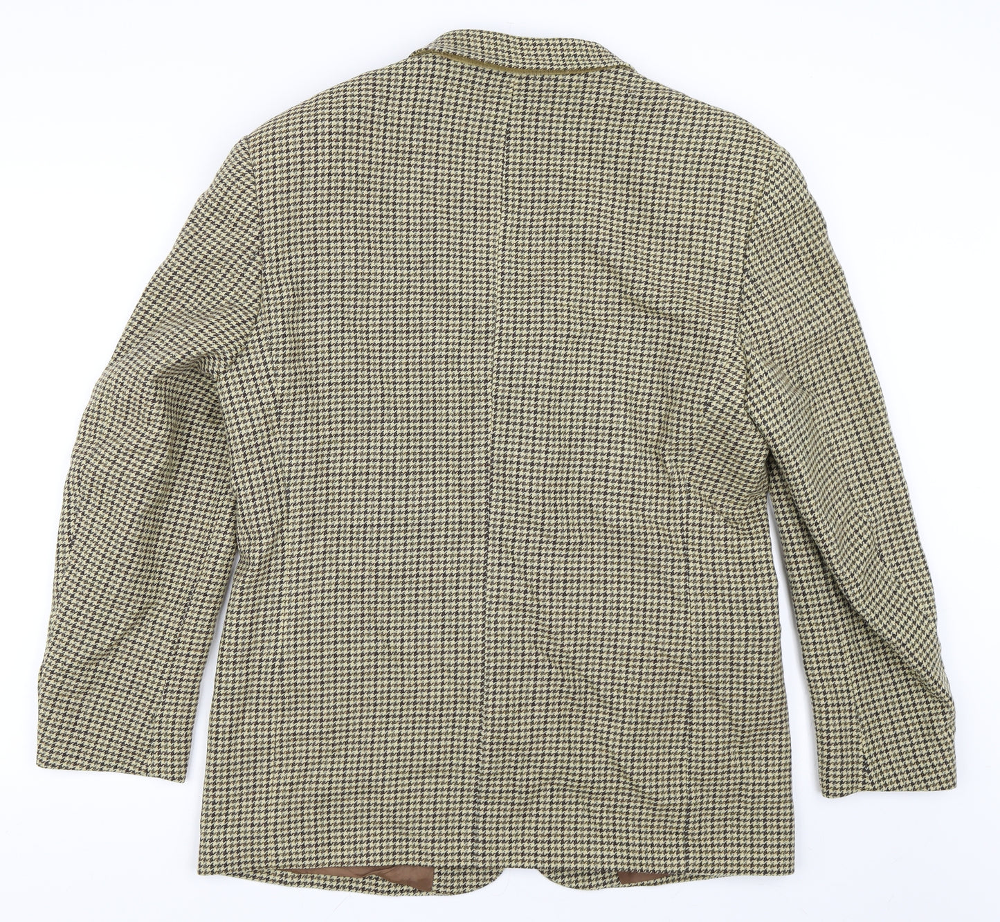 N&B Classic Collection Mens Beige Houndstooth  Jacket Blazer Size 40