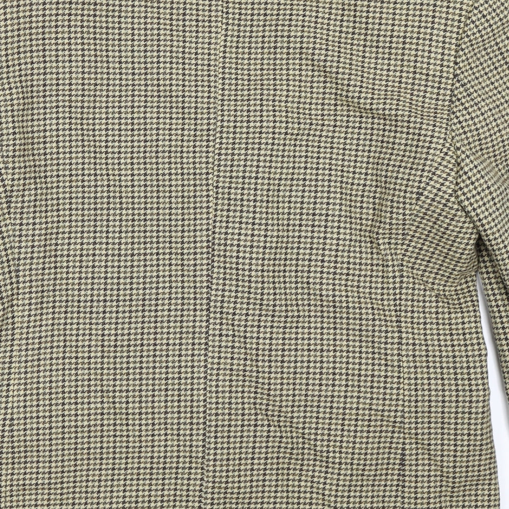 N&B Classic Collection Mens Beige Houndstooth  Jacket Blazer Size 40