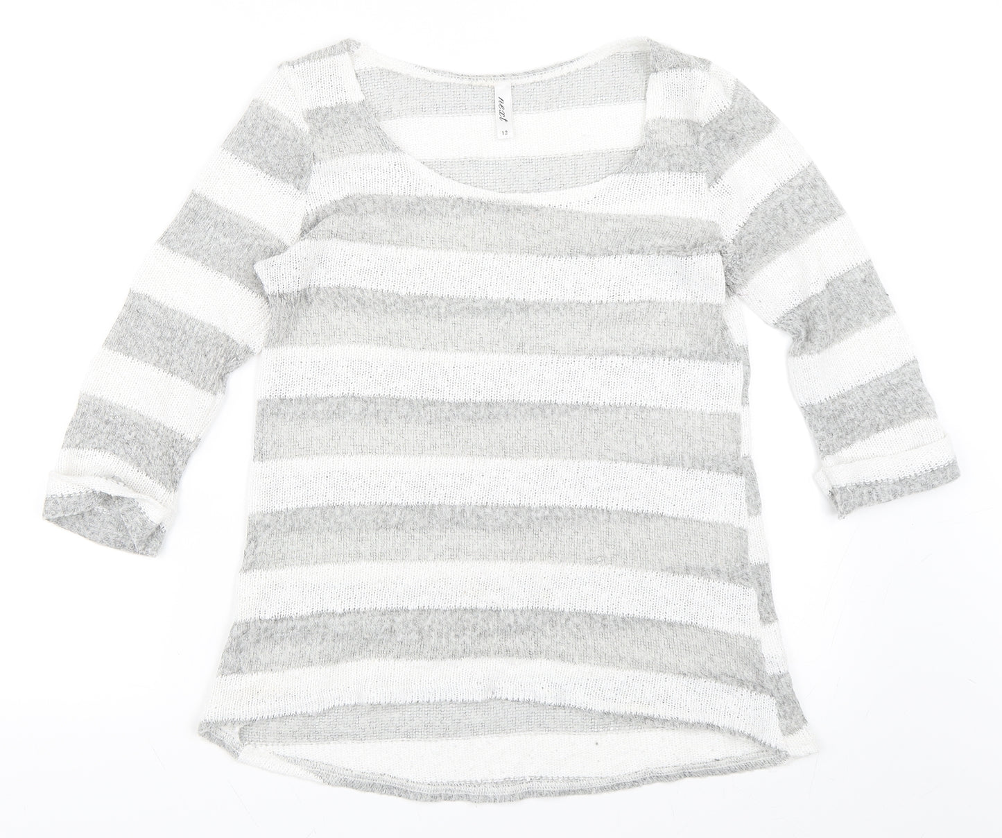 NEXT Womens Grey Striped  Pullover Jumper Size 12