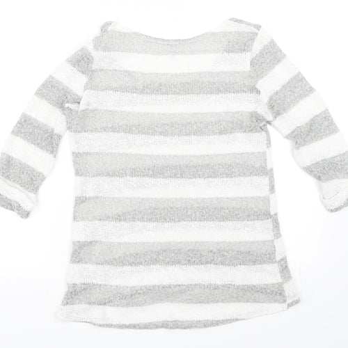 NEXT Womens Grey Striped  Pullover Jumper Size 12