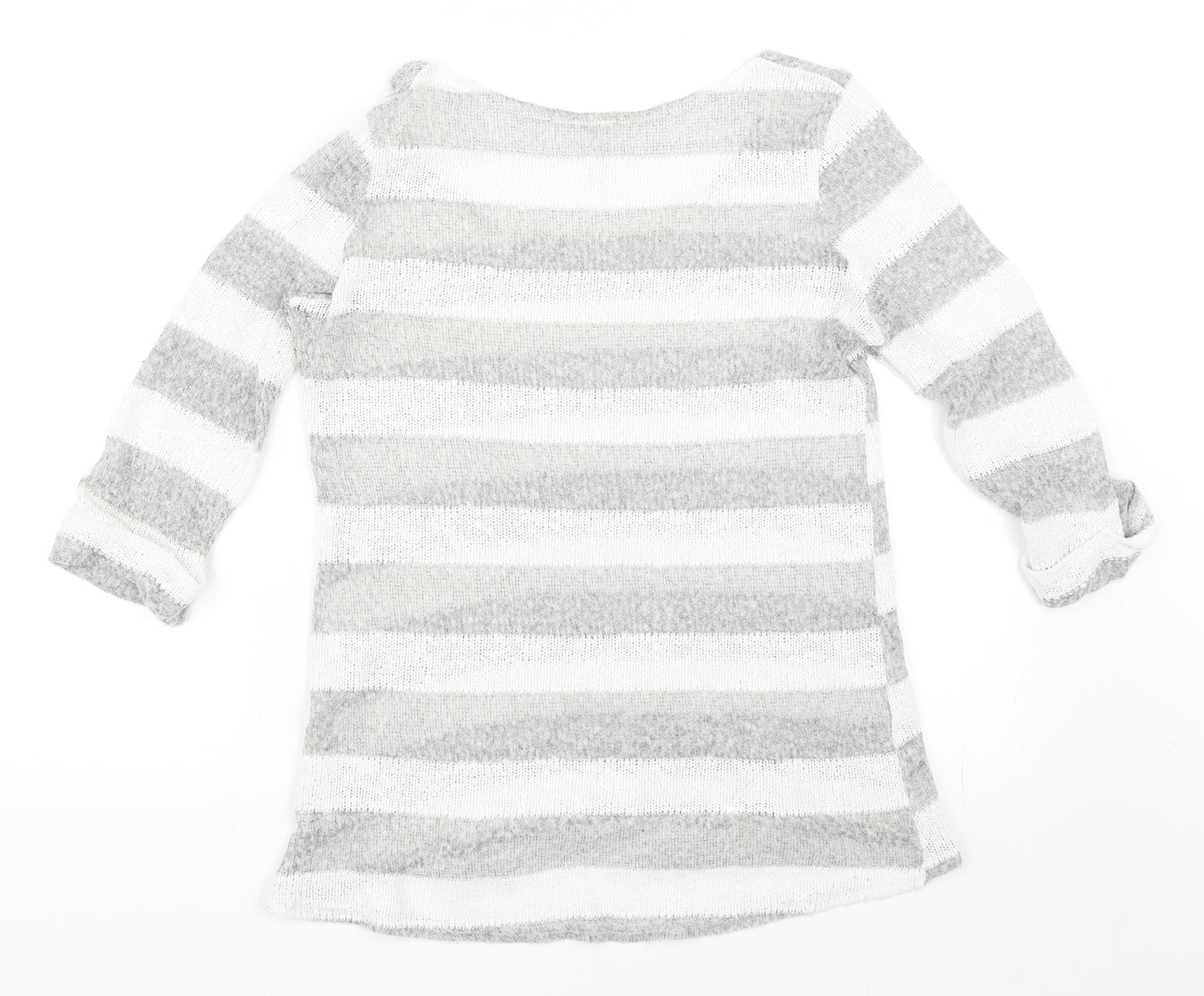 NEXT Womens Grey Striped  Pullover Jumper Size 12