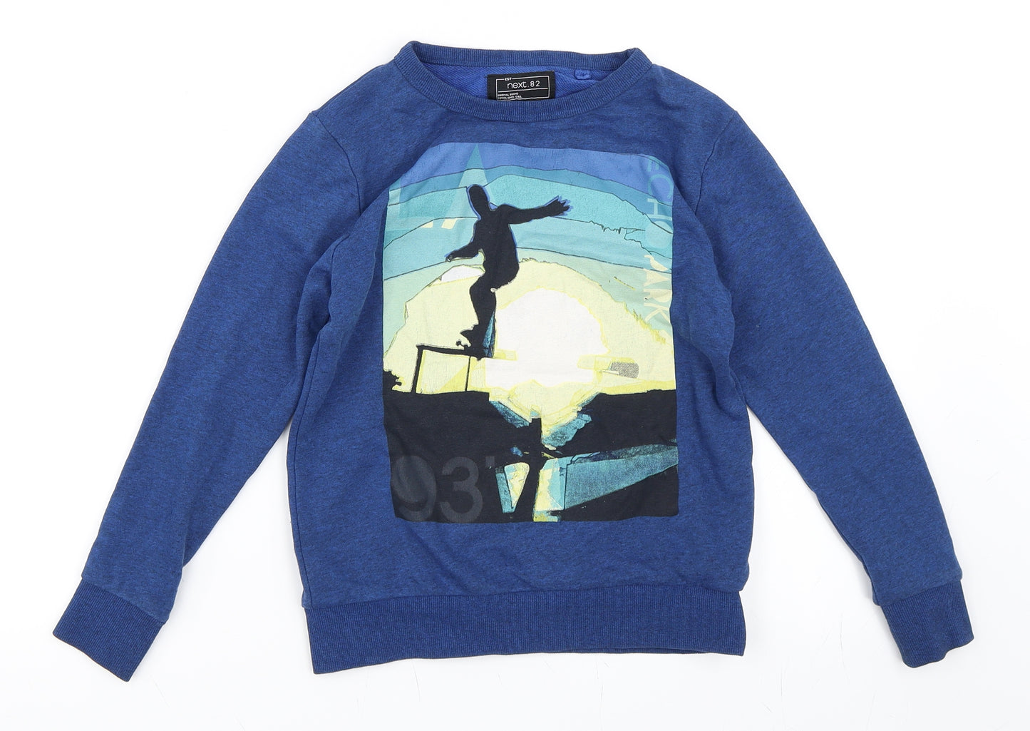 NEXT Boys Blue   Pullover Sweatshirt Size 7 Years  - skateboarding