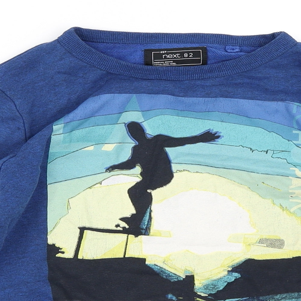 NEXT Boys Blue   Pullover Sweatshirt Size 7 Years  - skateboarding