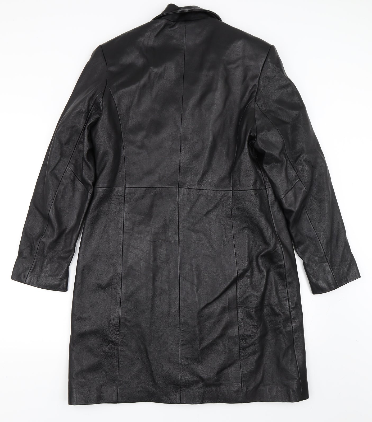 Milan Leather Womens Black   Overcoat Coat Size 16