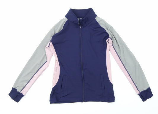 Front view of Active women’s blue jacket, size UK 12