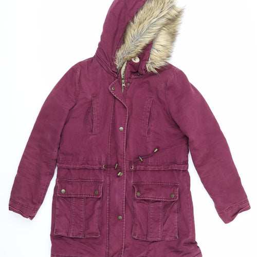 Marks and Spencer Womens Purple   Parka Coat Size 8
