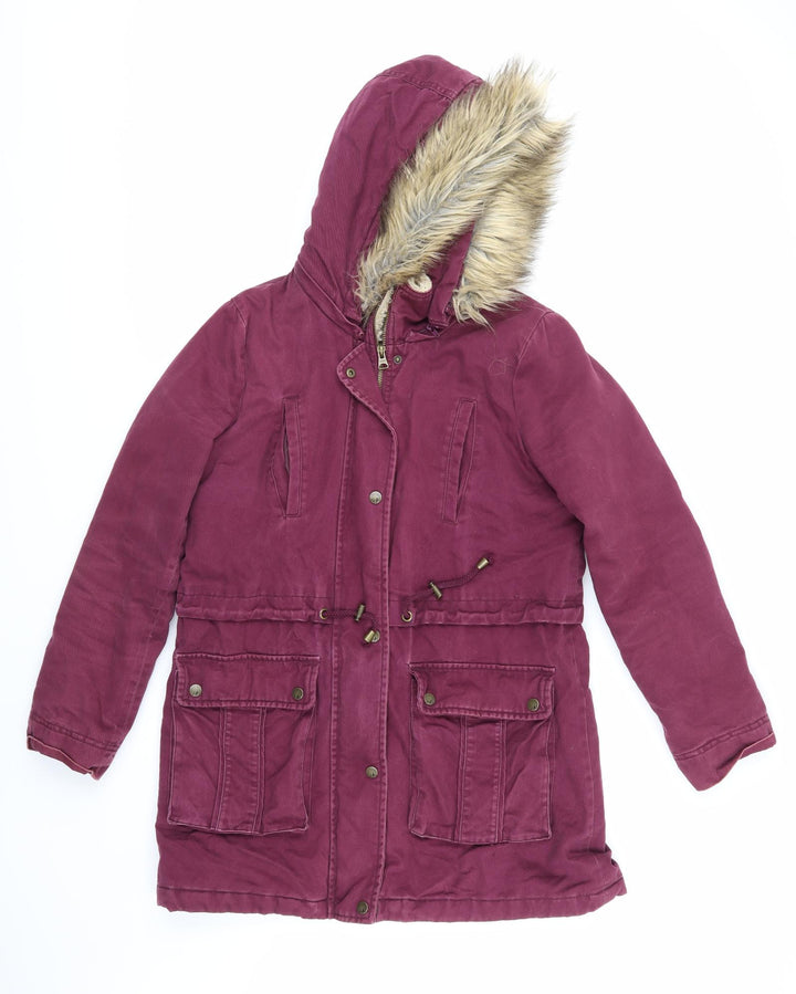 Marks and Spencer Womens Purple   Parka Coat Size 8