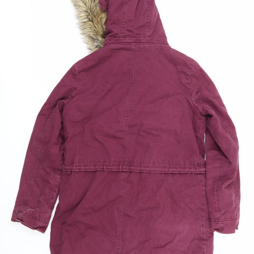 Marks and Spencer Womens Purple   Parka Coat Size 8
