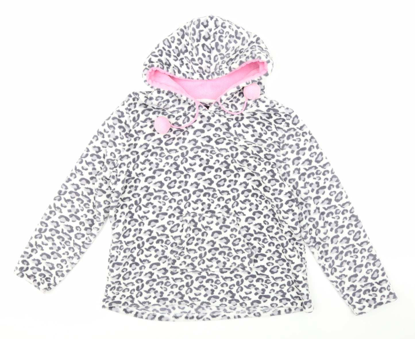 Autumn Faith Womens Grey Animal Print  Pullover Hoodie Size XL