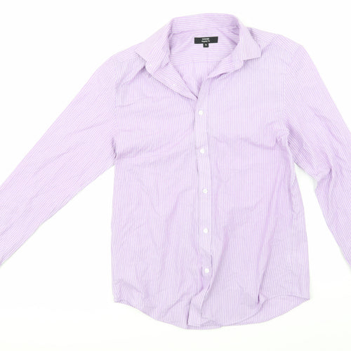Marks and Spencer Mens Purple Striped   Dress Shirt Size 15.5