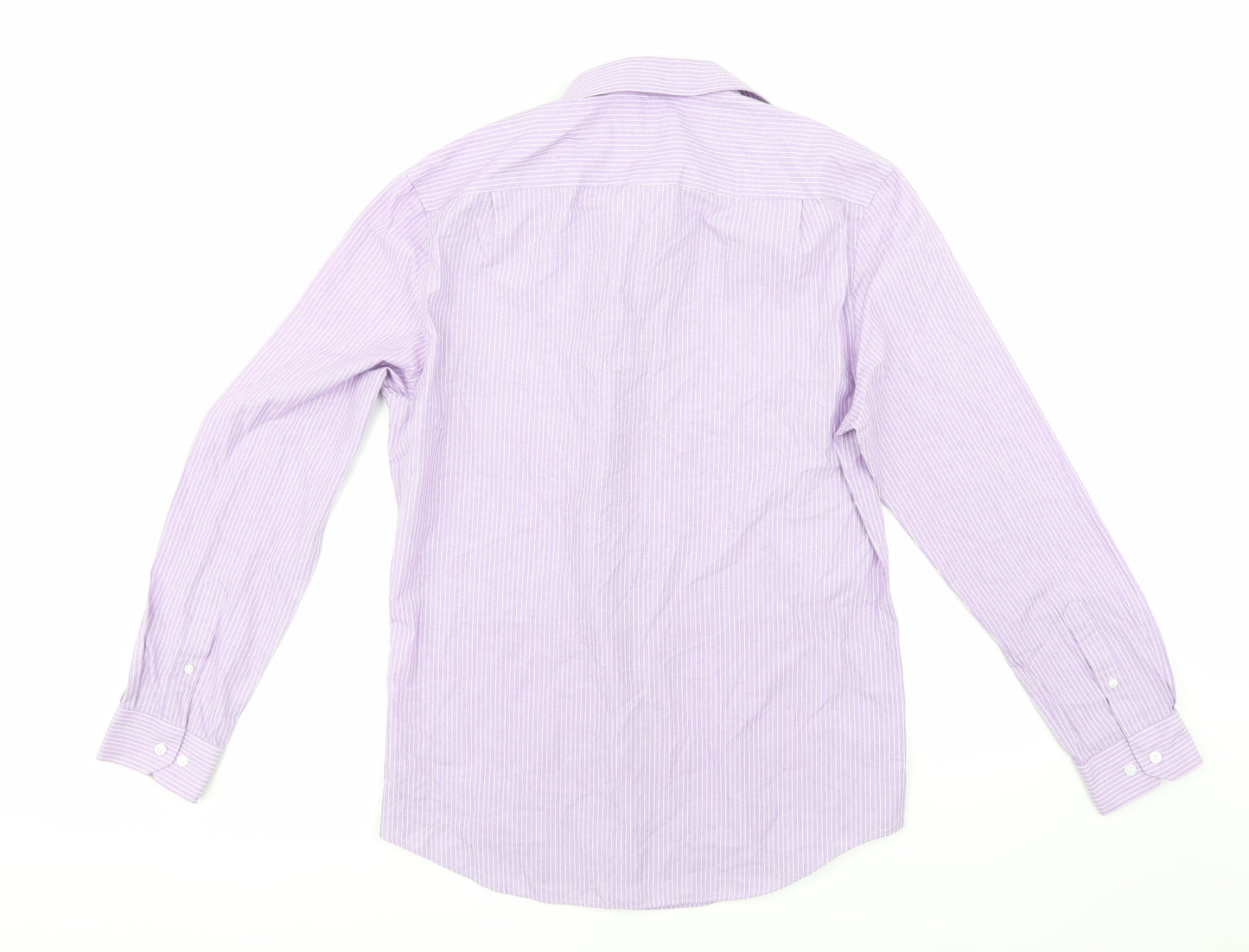 Marks and Spencer Mens Purple Striped   Dress Shirt Size 15.5
