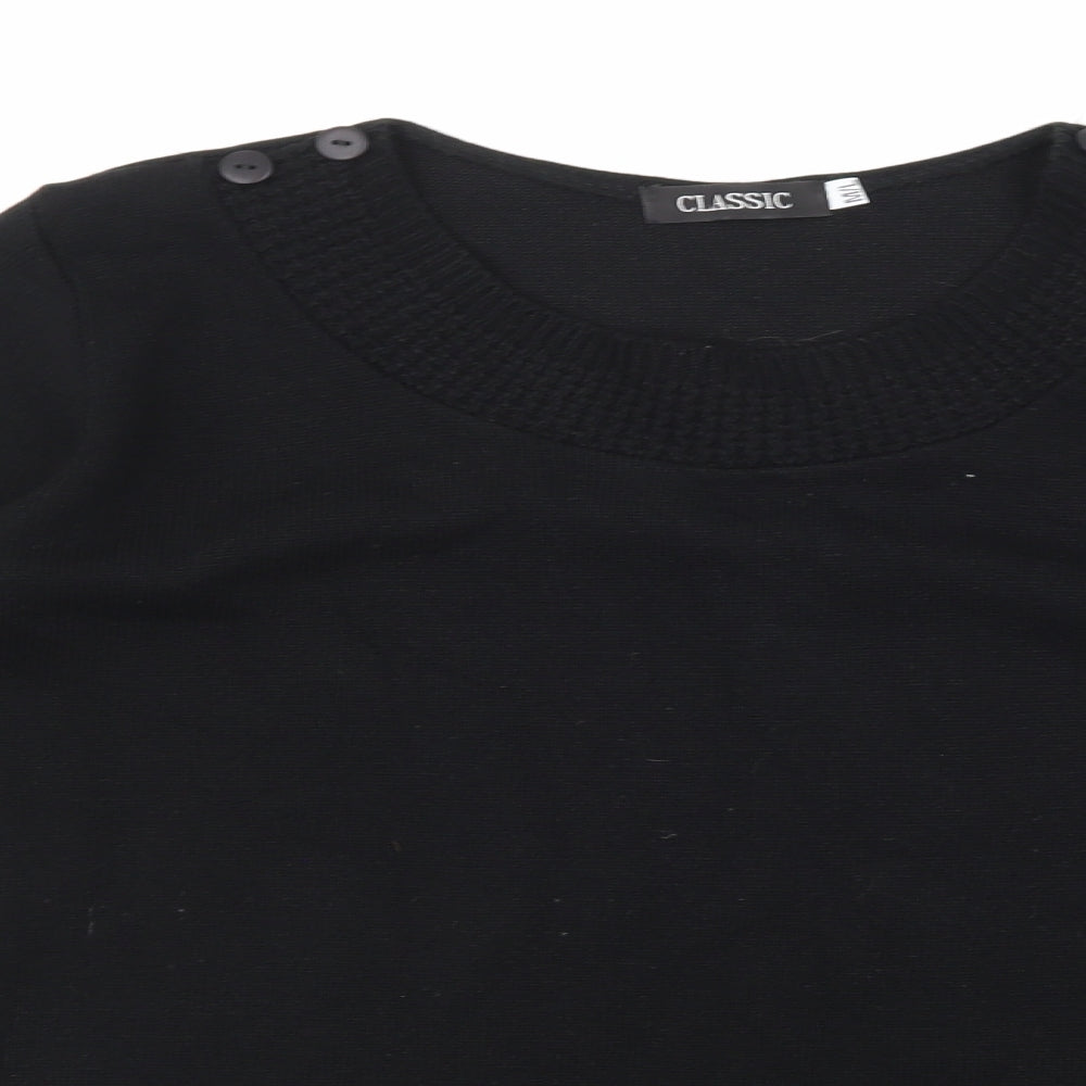 Classic Womens Black  Knit Pullover Jumper Size M