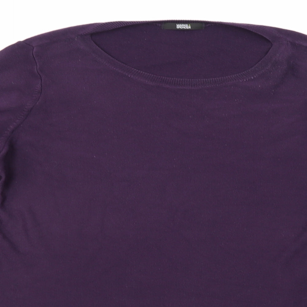 Marks and Spencer Womens Purple  Knit Pullover Jumper Size 22