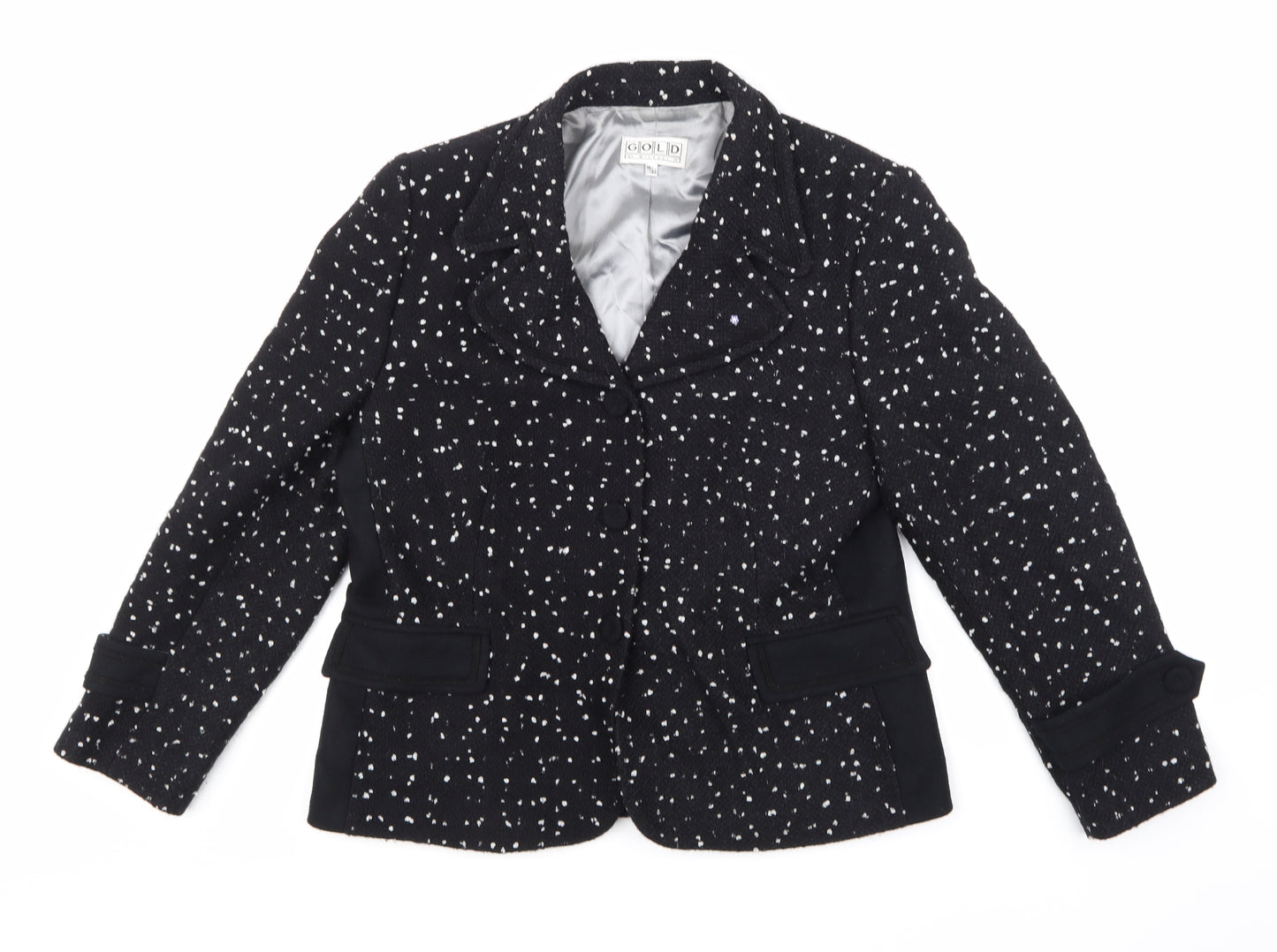 Michael H Womens Black Polka Dot  Jacket  Size 16