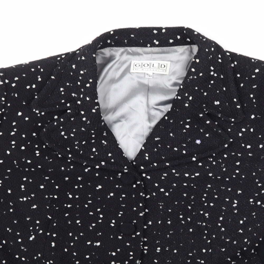 Michael H Womens Black Polka Dot  Jacket  Size 16