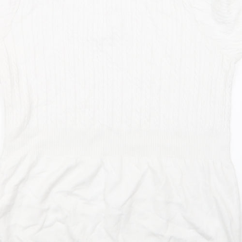 Kaleidoscope Womens White  Knit Pullover Jumper Size 18