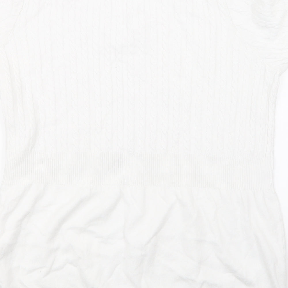 Kaleidoscope Womens White  Knit Pullover Jumper Size 18