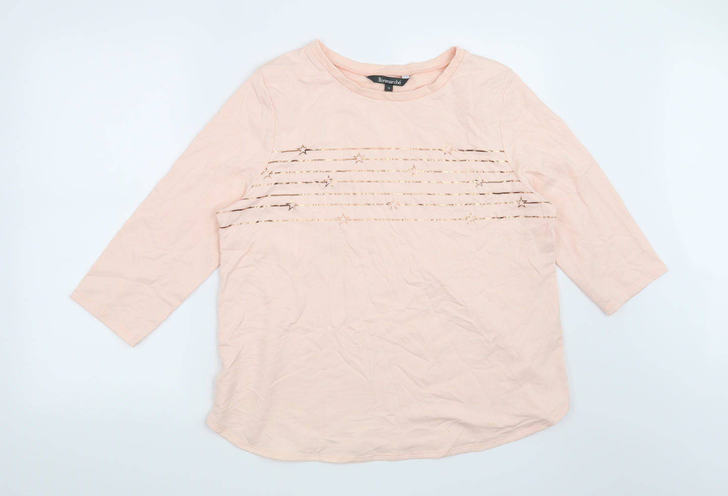 Bonmarché Womens Orange   Basic Blouse Size 16  - stars