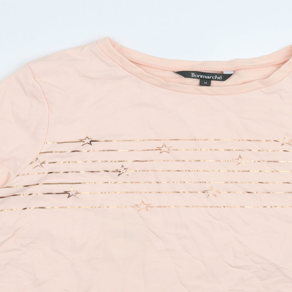 Bonmarché Womens Orange   Basic Blouse Size 16  - stars