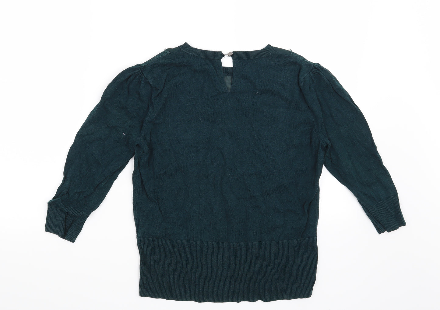 Oasis Womens Green Floral  Pullover Jumper Size M
