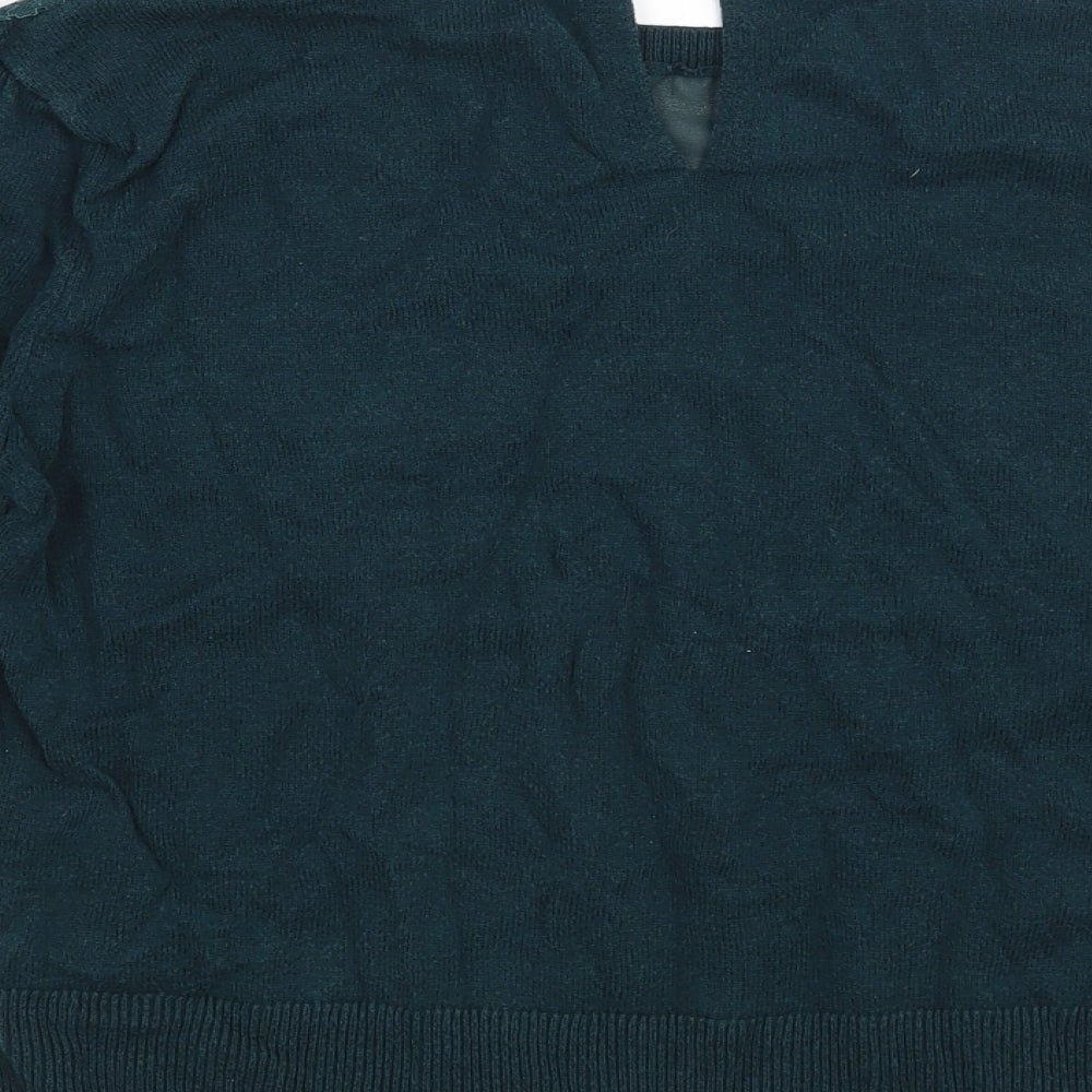 Oasis Womens Green Floral  Pullover Jumper Size M