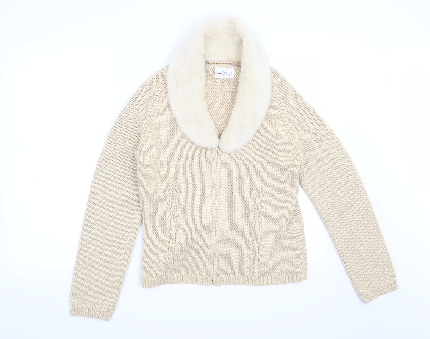 Papaya Womens Beige   Cardigan Jumper Size 14